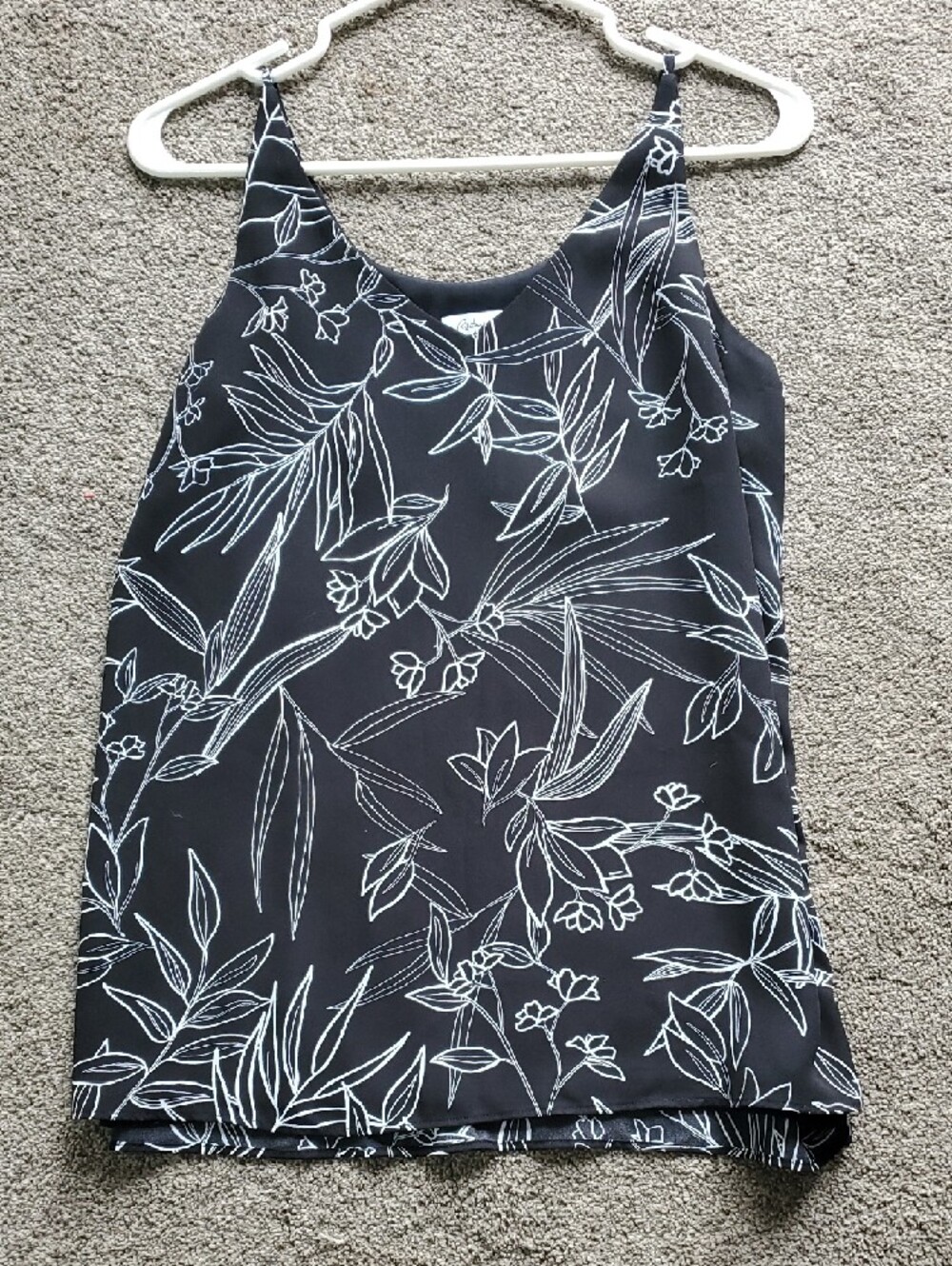 Reitmans Black Floral-Print Spaghetti-Strap Cami